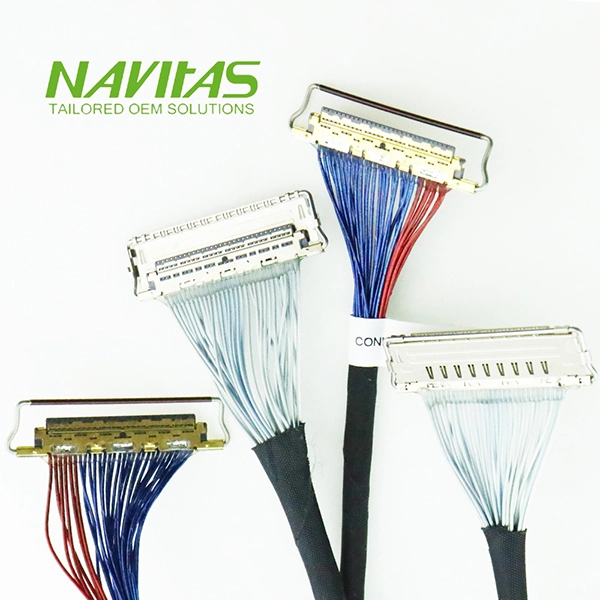 custom LVDS cable assembly with JAE FI series fine pitch connectors