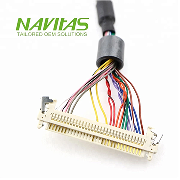 JAE FI cable assembly with ferrite core EMI suppression solution