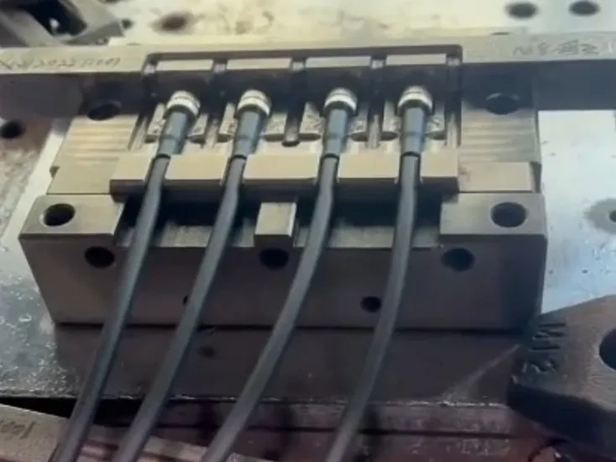 M12 cable overmolding manufacturing process for industrial cable assemblies