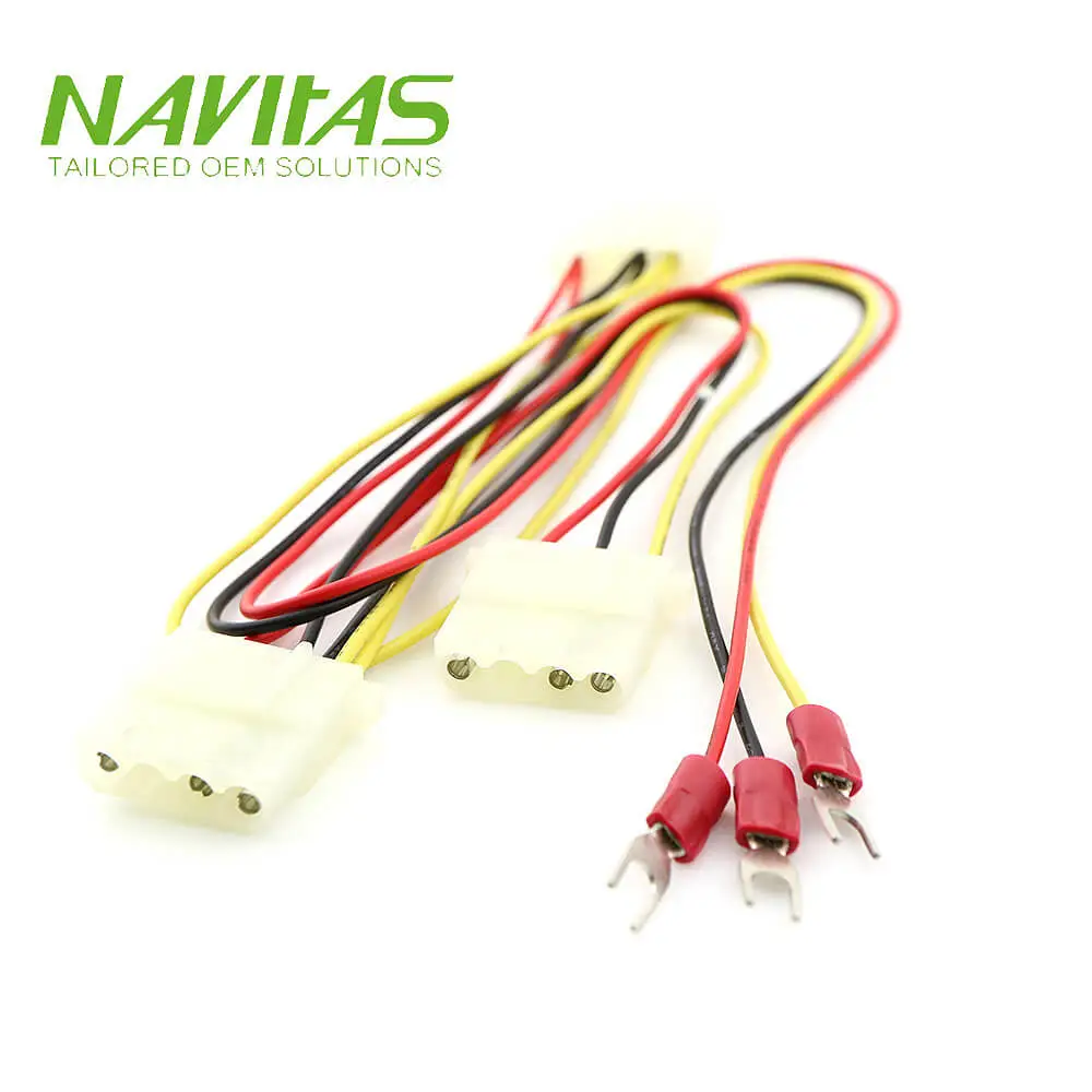 AMP 4 Pin Insulated Fork Crimp Terminal Cable Assembly