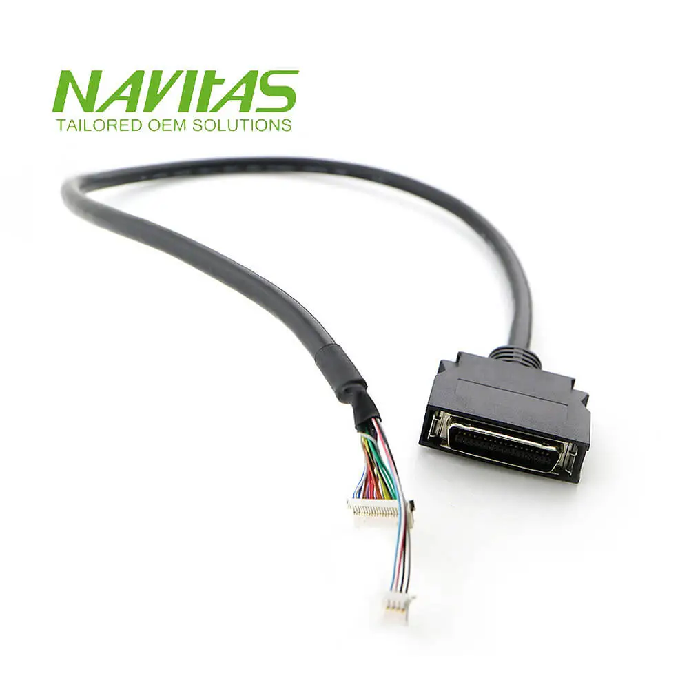 Micro D-sub 36 pin Black PVC Molding Custom Cable Assembly