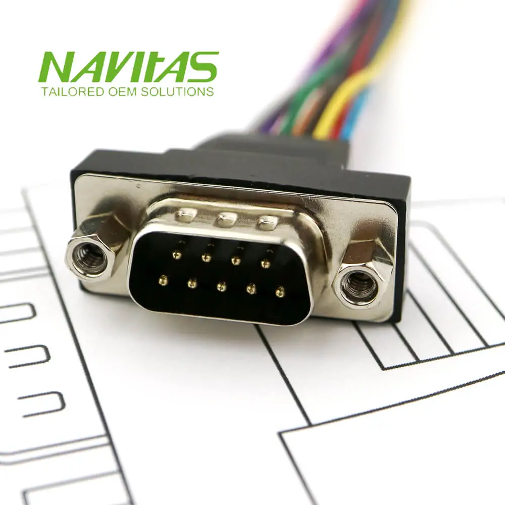 D-Sub 9pin Normal Density Connector Custom Cable Assembly