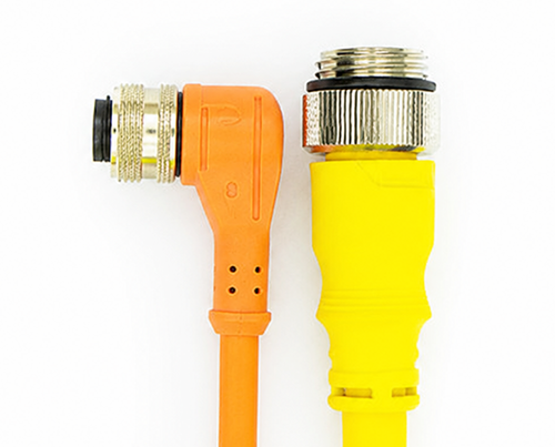 M12 straight and right-angle cable connectors for different installation requirements